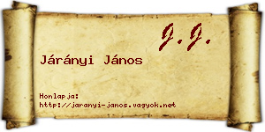 Járányi János névjegykártya