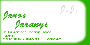 janos jaranyi business card