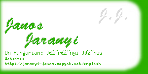 janos jaranyi business card